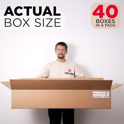 Extra Large Moving Boxes 49"L x 13"W x 9"H, Pack of 40 - color: Pack of 40, size: Extra Large 49x13x9"