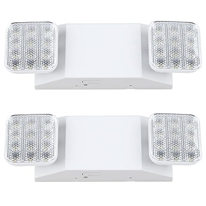 KASTLITE Commercial LED Emergency Light, Square Style, 2-Pack Set - color: WHITE - SQUARE, size: 2 Pack