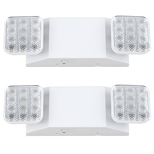 KASTLITE Commercial LED Emergency Light, Square Style, 2-Pack Set - color: WHITE - SQUARE, size: 2 Pack
