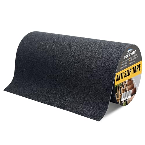 Grip Tape - Heavy Duty Anti Slip Tape, Grip Tape Grit Non Slip for Stairs Outdoor/Indoor, Waterproof High Traction Stairs Non Skid Tape, Durable Triple Layer Adhesive (12 Inch x 36 Feet) - size: 12 Inch x 36 Feet