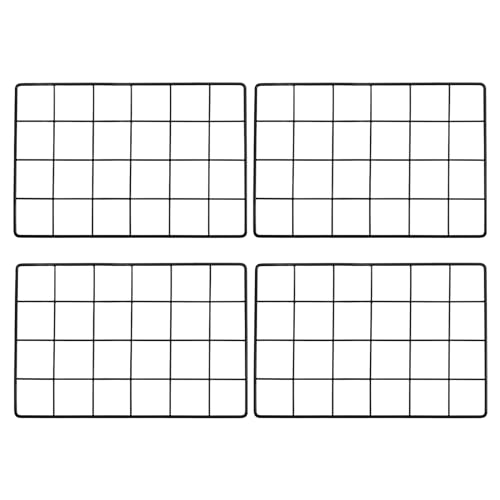 PATIKIL 12x8 Inch Wall Grid Panel, 4 Pcs Metal Wire Photo Wall Decorative Grid for Photo Display Hanging Picture Memo Home Decorations, Black - color: Black, size: 12x8inch