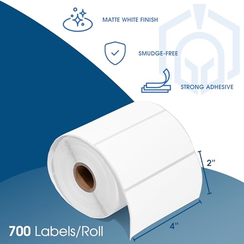 4" X 2" Direct Thermal Labels (2800 Count, 4 Rolls) - size: 4" X 2"