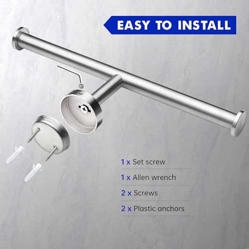 Gorlary Double Roll Toilet Paper Holder Wall Mount, Brushed Nickel, Silver - color: Silver