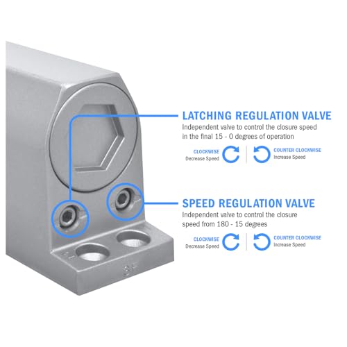 Nuk3y 6003 Series Hold Open Door Closer, Multi-Mount, Size 3 (Aluminum) - color: Aluminum