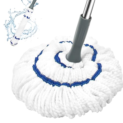 Self Wringing Mop Easy Squeeze Cleaning Twist Mop,White - color: White