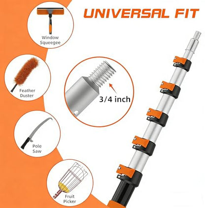 35FT High Reach Duster Kits with 5-29FT Extension Pole, Cobweb Duster with Telescoping Pole, Washable Ceiling Fan Cleaner & Window Squeegee for Glass Surfaces & High Roof - size: 5-29FT
