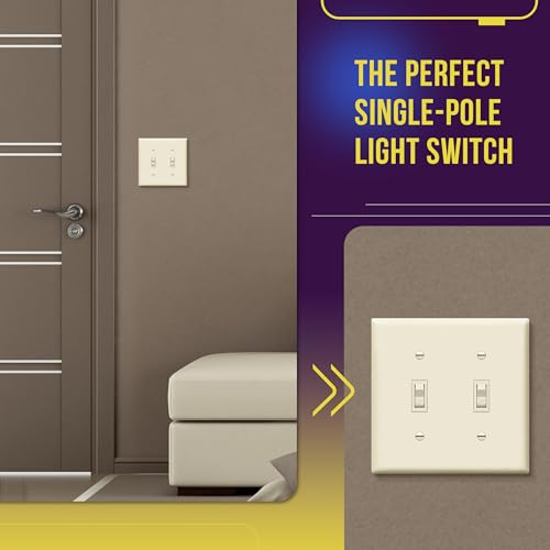 ENERLITES 10 Pack Toggle Light Wall Switch, Single Pole, Light Almond - color: Light Almond, size: Switch without Wall Plate