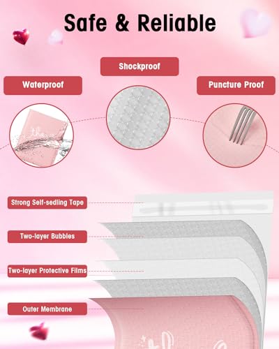 Cozymood Pink Bubble Mailers 8.5x12" 40 Pack Usable Size 8.5x11" Thank You - color: Thank You, size: 8.5 x 12" 40PC