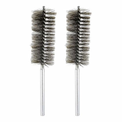 HARFINGTON 2pcs Wire Bore Brush 8 x 1-5/8" 5/16 Inch Shank Stainless Steel Bristles Cleaning Brush for Clean Car Part Tube Kitchen Garage - size: 8 x 1-5/8"