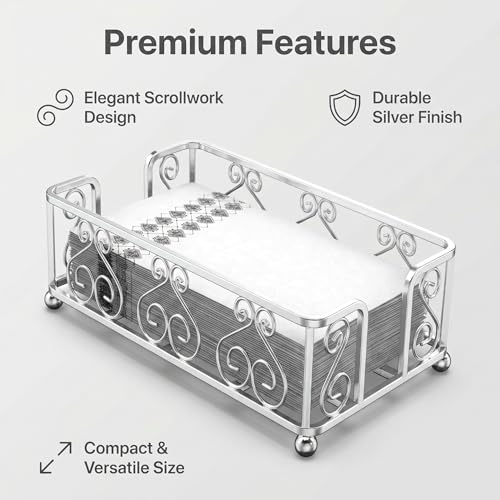 Guest Towel Holder Tray for Bathroom Countertop, Silver Napkin - color: E - Silver Guest Towel Holder Tray, size: Guest Towel Holder