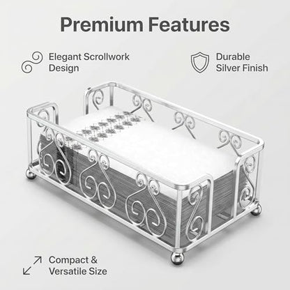 Guest Towel Holder Tray for Bathroom Countertop, Silver Napkin - color: E - Silver Guest Towel Holder Tray, size: Guest Towel Holder