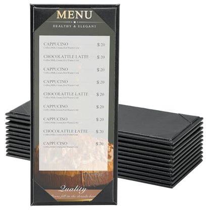12 Pack 1 View Menu Holder Menu Covers 4.25" x 11" - size: 1 View