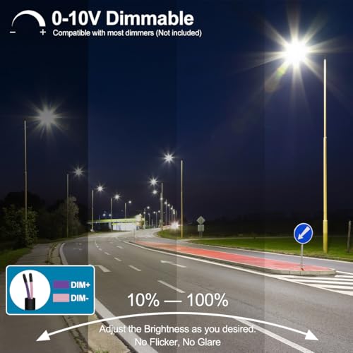 LED Parking Lot Light 240W/200W/150W Adjustable with Slip Fitter - size: 240W-Slip Fit-1Pack