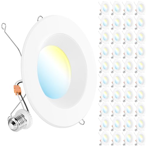 Sunco 40 Pack 6 Inch Retrofit LED Recessed Lights, 5CCT, 13W=100W Dimmable - size: 6 Inch (40 Pack)