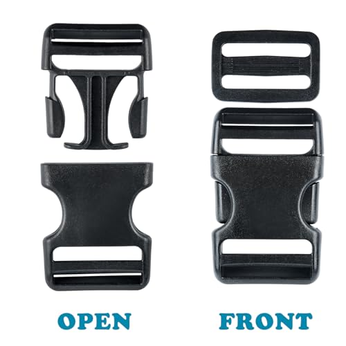 Buckle Straps Set 1-1/4'' - 6 Yards Nylon Webbing 1.25 inch, 6 PCS Dual Side Release Buckles, 12 PCS Tri-Glide Sliders, Heavy Duty Dual Adjustable No Sewing Kit - size: 1-1/4 inch