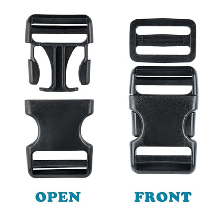Buckle Straps Set 1-1/4'' - 6 Yards Nylon Webbing 1.25 inch, 6 PCS Dual Side Release Buckles, 12 PCS Tri-Glide Sliders, Heavy Duty Dual Adjustable No Sewing Kit - size: 1-1/4 inch