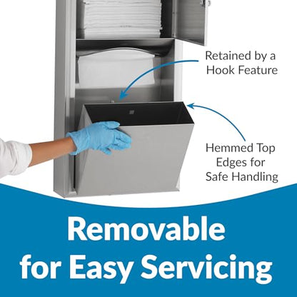 Bobrick B-3699 Paper Towel Dispenser & Waste Receptacle, Surface-Mounted