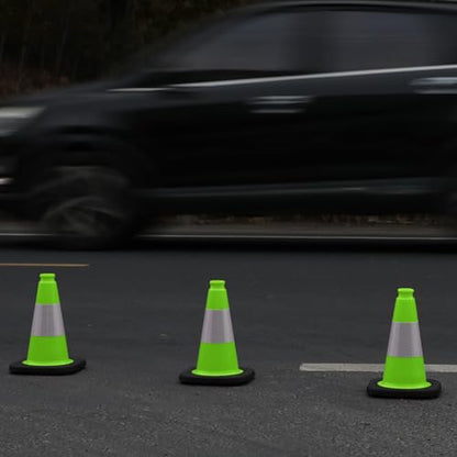 OrangeStar 8 Pack 12" Green Traffic Safety Cones, PVC Parking Cones - color: Green, size: 12in