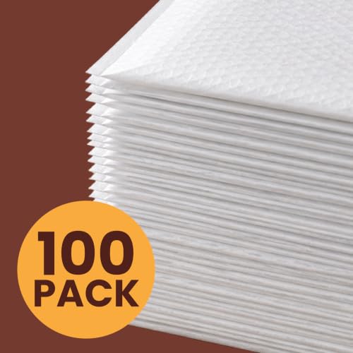 The Boxery 8.5x12" #2 Poly Bubble Mailers 100 Pack, Padded Envelopes, Self Seal, Waterproof Shipping Bags for Shipping & Packaging - size: #2 8.5x12'' (100)