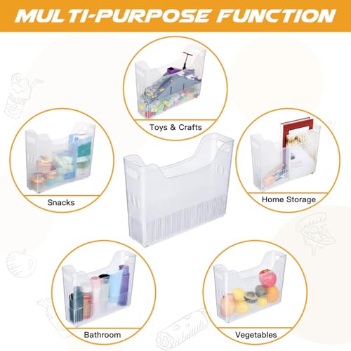 Beeveer 4pcs Plastic Freezer Organizer Bin with Wheel, 10 x 13.3 x 3.5 Inch - size: 10 x 13.3 x 3.5 Inch