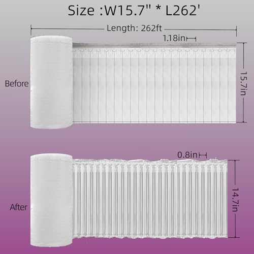 Large Bubble Cushioning Wrap 15.7" x 262 Ft Inflatable Air Pillow for Shipping Packing Moving Heavy Duty Eco-Friendly Packing Supplies for Fragile Items with Pump, Glass Bottle Packaging - size: 15.7in*262ft