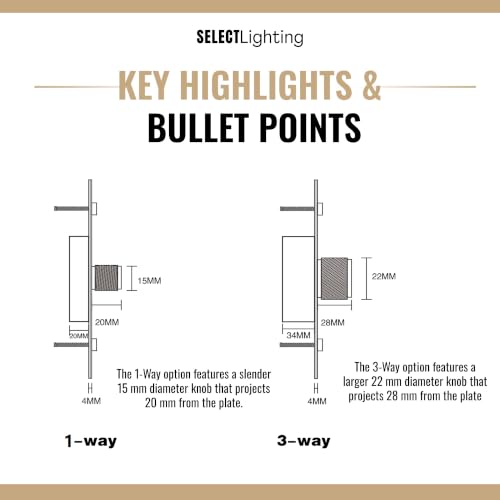 SELECT 4 Gang Solid Brass Rotary Dimmer Switch, 3-Way & 1-Way Compatible - color: Black with Brass, size: 4 Gang, style: 1/3-Way Dimmer