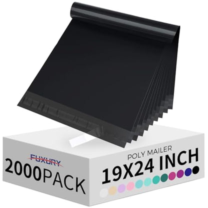 Fuxury Large Poly Mailers 19x24" 2000 Pcs,Shipping Bags for Clothes,Black - color: Black, size: 19x24" 2000pcs