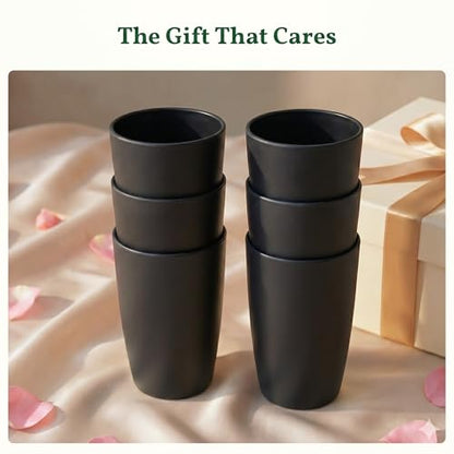 Homienly Kitchen Cups 20oz Wheat Straw Cups-6 pcs Lightweight cups Unbreakable & Reusable Glassware Set Stackable for Party,Camping,Picnic-Black - color: Black, size: 20 Ounces