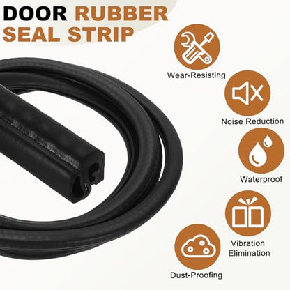 PATIKIL Automotive Dooreather Stripping 9.8FTx13mmx12mm with Side Bulb - size: 9.8FT x 13mm x 12mm