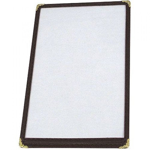 Winco Single Menu Cover, 8.5-Inch x 5.5-Inch, Black, 5 Pack!