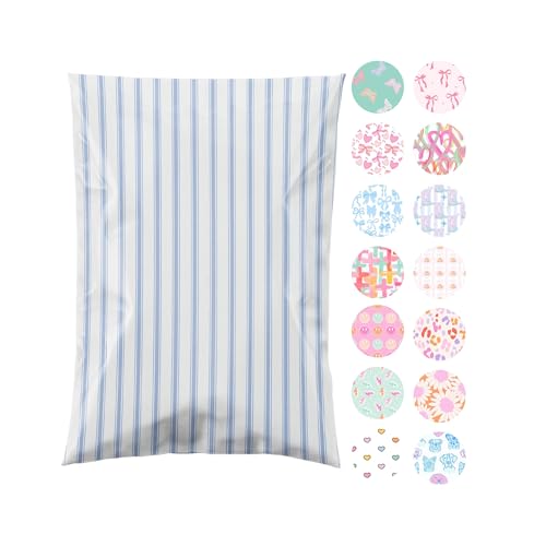 Pretty Package Store Poly Mailers 6x9, Blue Stripe, 100 Pack - color: Blue Stripes, size: 6x9