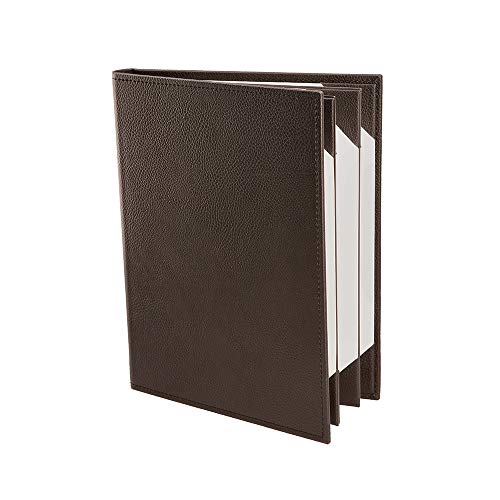Menu Covers Made of Premium Faux Leather (10-Pack) - 8.5" X 11" - 6 Views - Brown - color: Brown, size: 6 Views