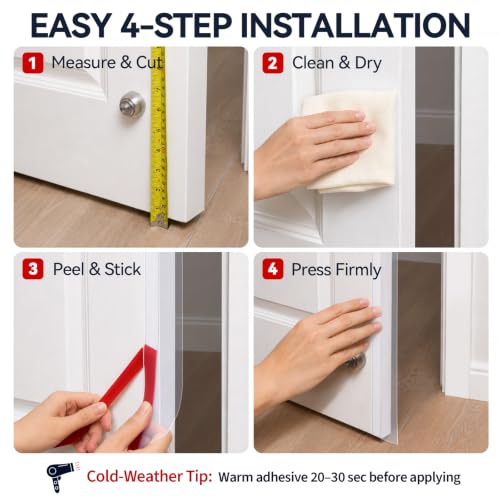 Self-Adhesive Silicone Weather Stripping Door Seal, 1.8" W x 33 ft - size: 1.8" W x 33 ft