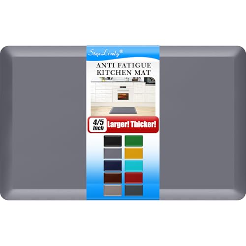 4/5 Inch Thick Kitchen Mat - Cushioned Anti Fatigue Mats for Kitchen Floor - Easy to Clean, Waterproof, Non-Slip Kitchen Rug for Sink, Office, Kitchen (20''x32'' Grey) - color: Grey, size: 32"L x 20"W x 0.8"Th