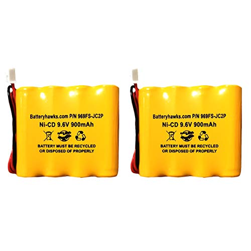 (2 Pack) 9.6v AA900mAh Ni-CD 9.6v AA700mAh Ni-CD Exit Sign Emergency Light Battery Pack Replacement Batteryhawk, LLC