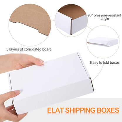 Qilery 200 Pcs 7.09 x 5.12 x 1.97 Inches Mailing Boxes White Mailer Boxes - size: 7.09 x 5.12 x 1.97 Inches