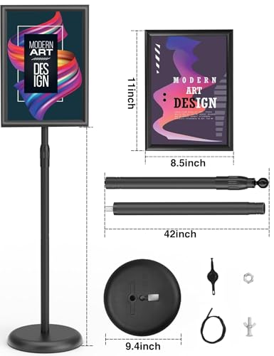KOOV Sign Holder 8.5x11 inch Adjustable Floor Standing Sign Stand, 1 Pack - size: 8.5 x 11 Inches