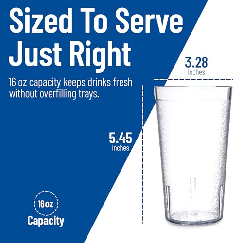 Carlisle Plastic Tumbler, 16 oz, Pebble Textured, Stackable, 24-Pack