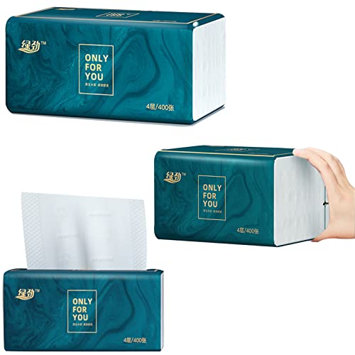 8 Packs Disposable Facial Tissue, Toilet Paper, Native Wood Pulp Fiber Material, Soft Facial Napkin, White Facial Paper Tissue, 4-Ply, 400 Sheets per Pack