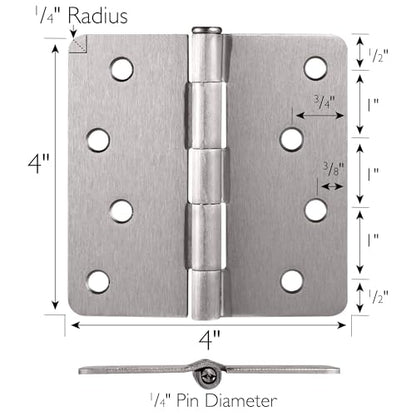 Design House Interior Door Hinge, 4", Satin Nickel - color: Satin Nickel
