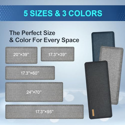 Anti Slip 3/4 inchs Anti Fatigue Kitchen Floor Mat, Ergonomic Comfort Standing Mat, Waterproof Kitchen Runner for Home, Kitchen, Office, Laundry, Garage (Light Gray, 20" x 32" -0.75") - size: 32"L x 20"W x 0.8"Th