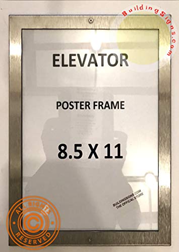 Elevator Poster Frame 8.5x11 Lockable Stainless Steel Heavy Duty Commercial Use Portrait or Landscape