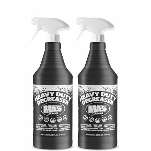 MA5x Heavy Duty Degreaser Cleaner | Indoor and Outdoor Formula | Commercial, Residential, Kitchen, Automotive and Equipment Degreaser and Cleaner | 32oz Spray Bottle | Pack of 2