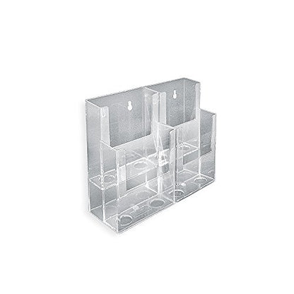Azar Displays 252812 8.5" W x 3.75" D x 7" H 4-Pocket Tri-Fold Brochure Counter Display (2 Pack) - size: 2 Tier 4 Pocket