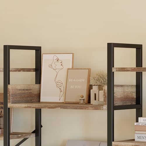 IRONCK 6-Tier Triple Wide Bookshelf, 72.8" Industrial Large Etagere