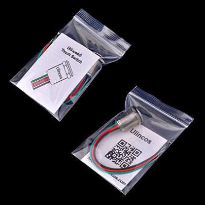 Touch Switch UT19T1 Stepless Dimming Switch DC 6V to 24V Blue LED Suitable for 19mm 3/4" Mounting Hole - color: Stepless Dimming