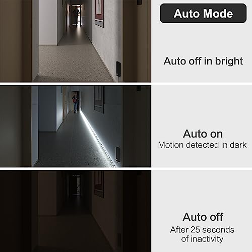 WOBANE Motion Sensor Closet Strip Lights, Rechargeable White LED Lighting - color: White, size: 2*6.56ft Black