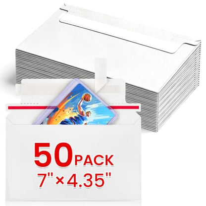 50 Pack Rigid Mailers, 7"x4.35" Premium Trading Card Shipping Envelopes - size: 50 Pack