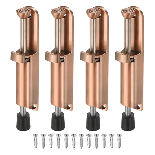 uxcell 4Pcs Kickdown Door Stop for Ground Gap 0-45mm Red Bronze - color: Red Bronze, size: for 0-45mm