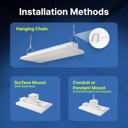 Konlite - 4 FT Linear LED Shop Lights, 225W, 30,626LM Bay Ceiling Shop Light for Commercial & Industrial Use, Non-Maintenance Shop Lights for Workshop, Garage Light, 5000K Daylight, Dimmable 1-10V - size: 1 PACK - 225W